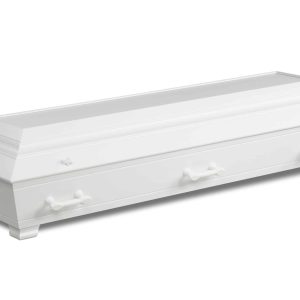 Standard hvit kiste til begravelser og bisettelser